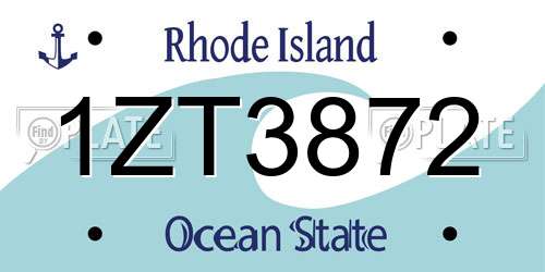 1ZT3872 Rhode Island License Plate