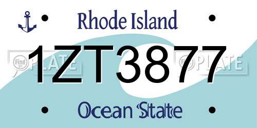 1ZT3877 Rhode Island License Plate