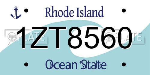 1ZT8560 Rhode Island License Plate