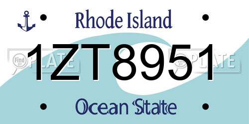 1ZT8951 Rhode Island License Plate