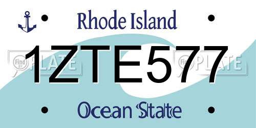 1ZTE577 Rhode Island License Plate
