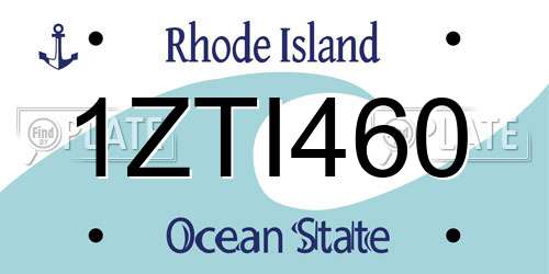 1ZTI460 Rhode Island License Plate