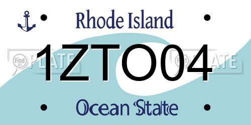 1ZTO04 Rhode Island License Plate