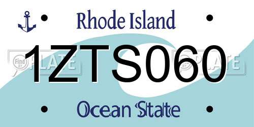 1ZTS060 Rhode Island License Plate