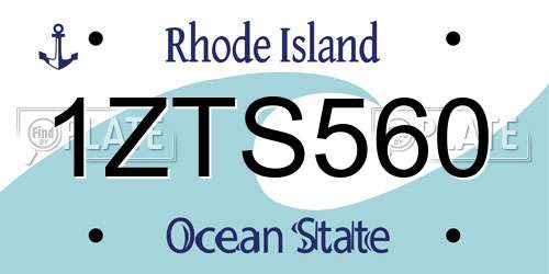 1ZTS560 Rhode Island License Plate