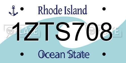1ZTS708 Rhode Island License Plate