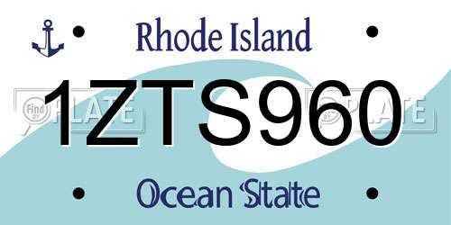 1ZTS960 Rhode Island License Plate