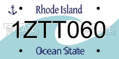 1ZTT060 Rhode Island License Plate