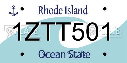 1ZTT501 Rhode Island License Plate