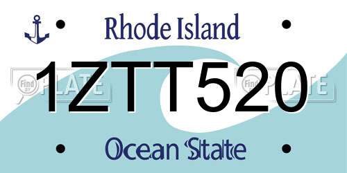 1ZTT520 Rhode Island License Plate