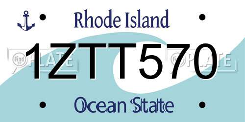 1ZTT570 Rhode Island License Plate
