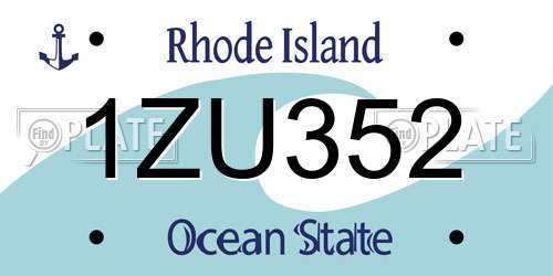 1ZU352 Rhode Island License Plate