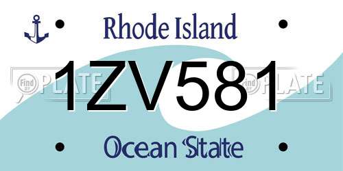 1ZV581 Rhode Island License Plate