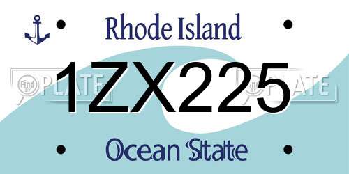 1ZX225 Rhode Island License Plate