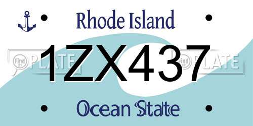 1ZX437 Rhode Island License Plate