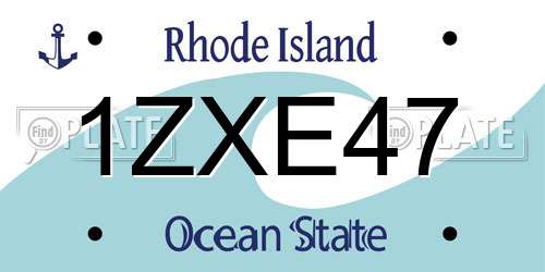 1ZXE47 Rhode Island License Plate