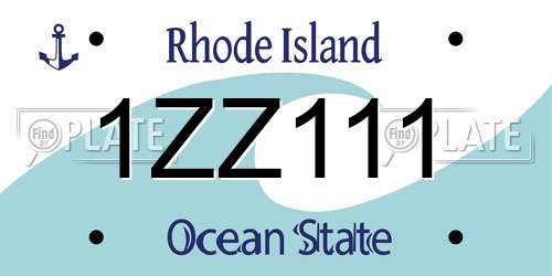 1ZZ111 Rhode Island License Plate
