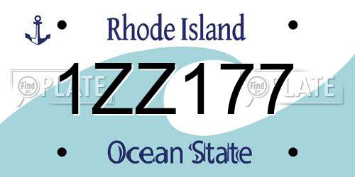 1ZZ177 Rhode Island License Plate