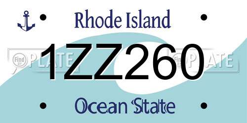1ZZ260 Rhode Island License Plate