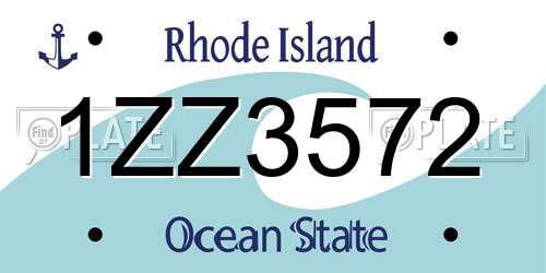 1ZZ3572 Rhode Island License Plate