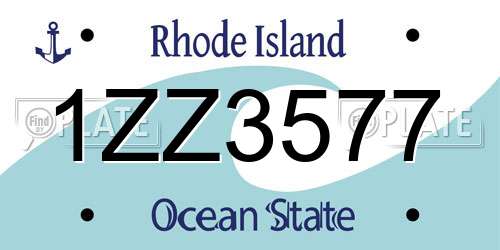1ZZ3577 Rhode Island License Plate