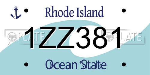 1ZZ381 Rhode Island License Plate