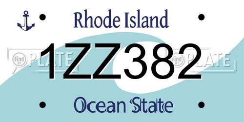 1ZZ382 Rhode Island License Plate