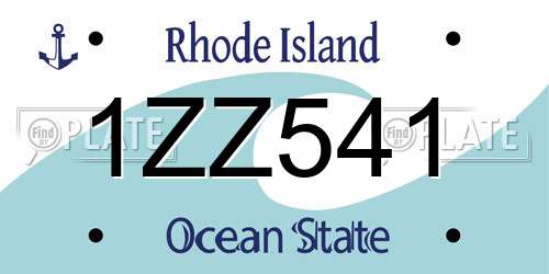 1ZZ541 Rhode Island License Plate