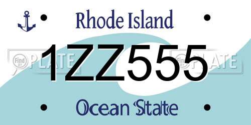1ZZ555 Rhode Island License Plate