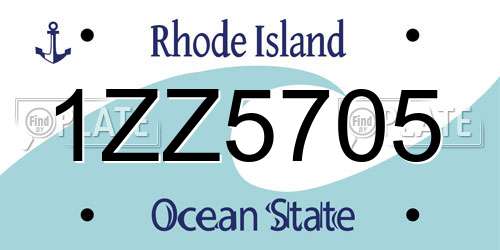 1ZZ5705 Rhode Island License Plate
