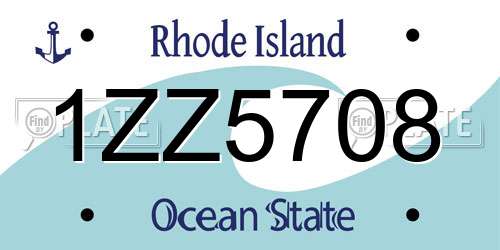 1ZZ5708 Rhode Island License Plate