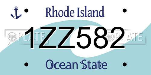 1ZZ582 Rhode Island License Plate