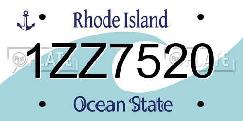 1ZZ7520 Rhode Island License Plate
