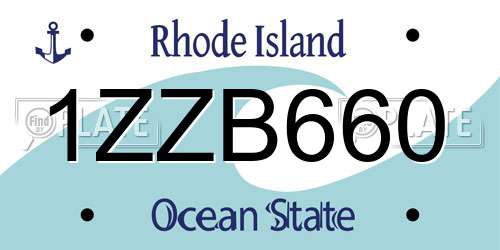 1ZZB660 Rhode Island License Plate