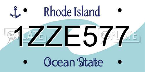 1ZZE577 Rhode Island License Plate