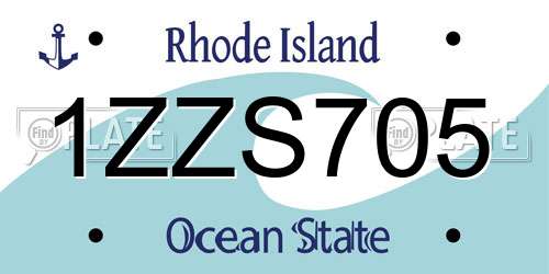 1ZZS705 Rhode Island License Plate