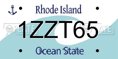 1ZZT65 Rhode Island License Plate
