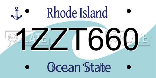 1ZZT660 Rhode Island License Plate