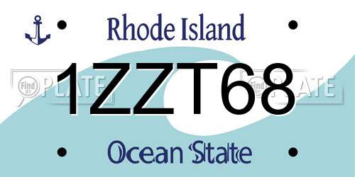 1ZZT68 Rhode Island License Plate