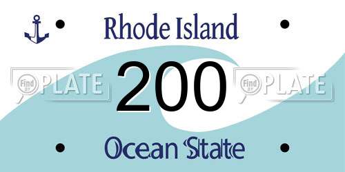 200 Rhode Island License Plate