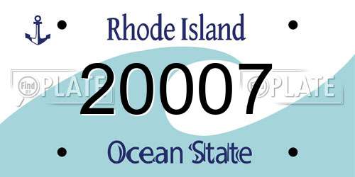 20007 Rhode Island License Plate