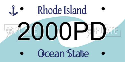 2000PD Rhode Island License Plate