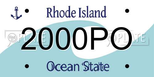 2000PO Rhode Island License Plate
