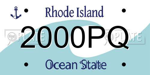2000PQ Rhode Island License Plate