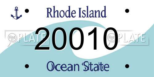 20010 Rhode Island License Plate
