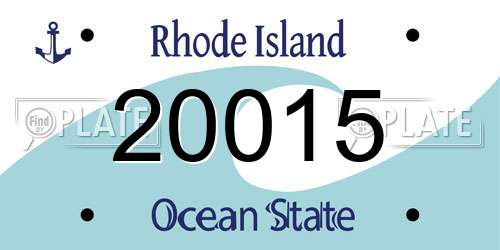 20015 Rhode Island License Plate