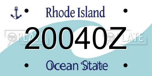 20040Z Rhode Island License Plate