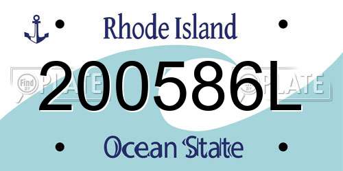 200586L Rhode Island License Plate