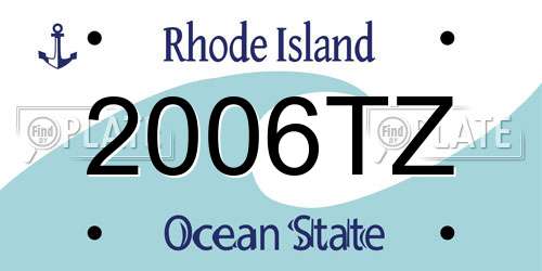 2006TZ Rhode Island License Plate