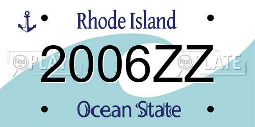 2006ZZ Rhode Island License Plate